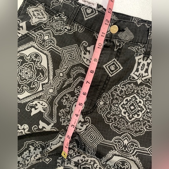 NWT Carhartt WIP Single Knee Short Columbia Ripstop Black Heavy Stone Wash - Picture 8 of 12